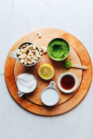 matcha teás sajttorta egészséges cukormentes alapanyagok