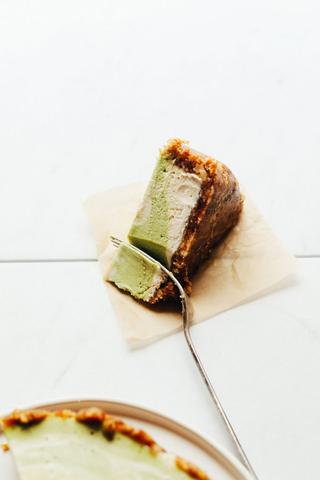 vegán matcha sajttorta egészséges cukormentes